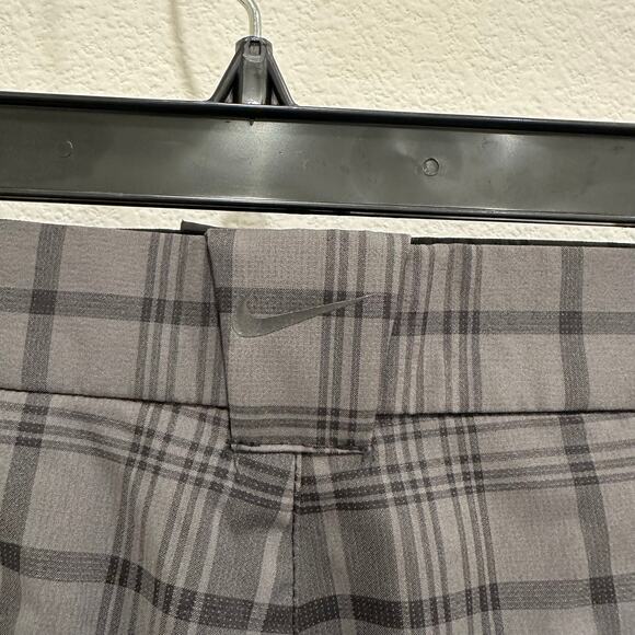 Nike Men's Gray Black Plaid Golf Shorts Size 38 Dri-Fit Performance Polyester - Picture 3 of 7